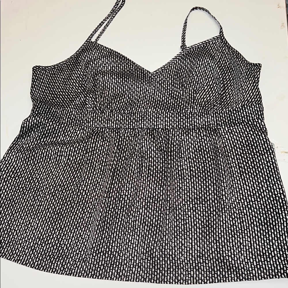 Women's Black and White Top by Ann Taylor size 12p